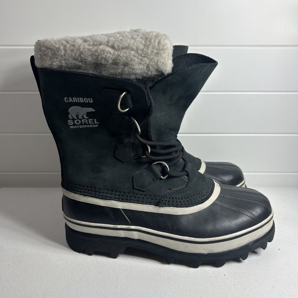 Sorel Women’s Snow Boots Size 8 Black Insulated Waterproof Caribou Outdoor